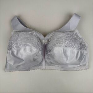 Glamorise White Full Coverage Lace Wireless Comfort Bra 44G